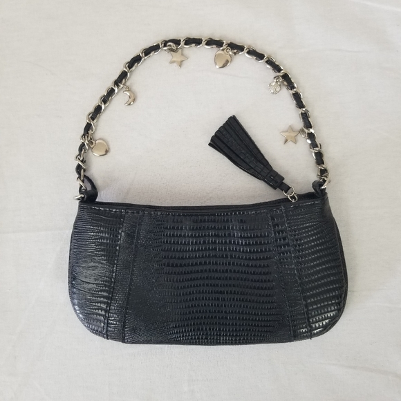 no brand listed Handbags - Mini faux croc embossed silver chain purse/ clutch